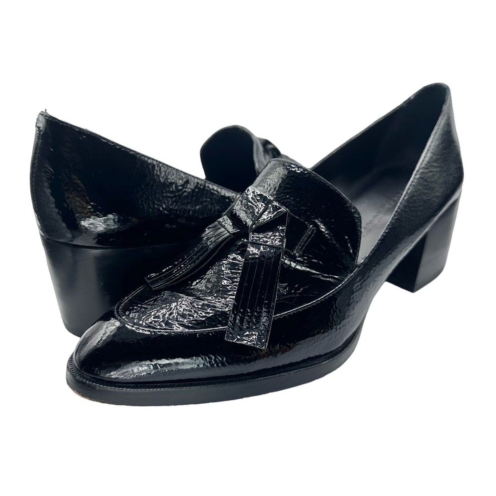 Rebecca Minkoff | Women | Edie Textured Patent Leather Heel Loafers | 7.5 M